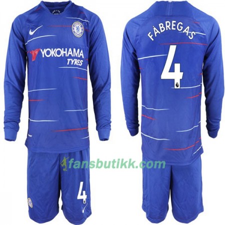 Fotballdrakt Chelsea Cesc Fabregas 4 Barn Hjemmetrøye 2018-2019 Langermet